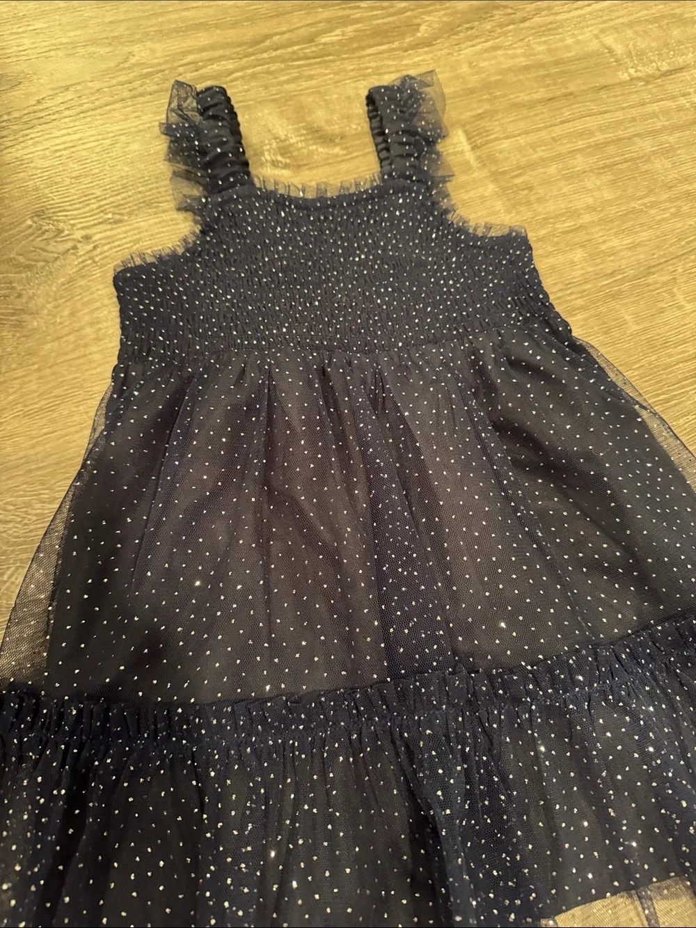 Crewcuts Navy Blue Sparkle Tulle Dress
